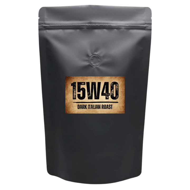 15W40 Dark Italian whole bean and ground bulk 5 pound coffee bag