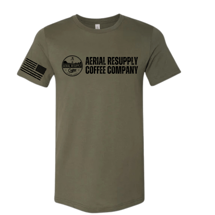 Logo shirt black logo aerial resupply coffee