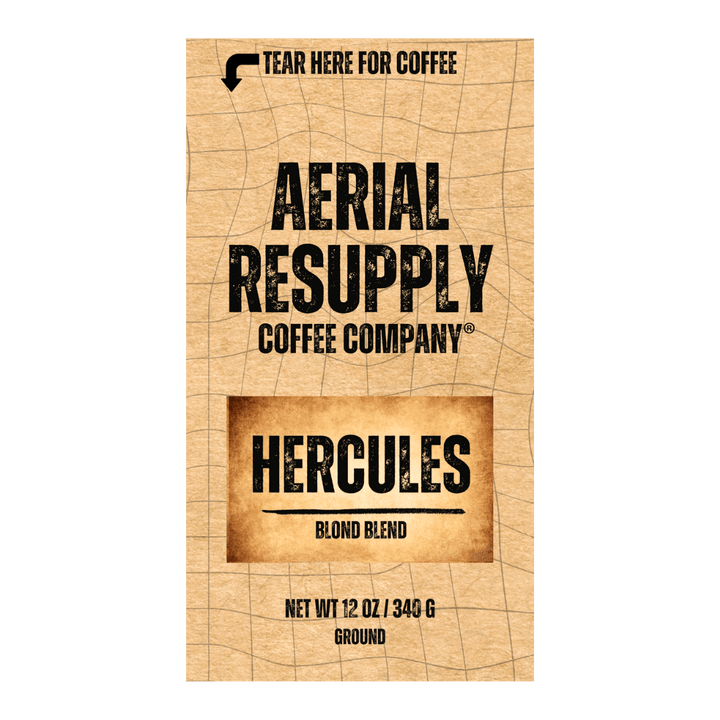 Hercules blond light roast from Aerial Resupply Coffee premium and gourmet whole bean and preground brazilian and robusta bean coffee. Buy online or in our store in Charlottesville Virginia