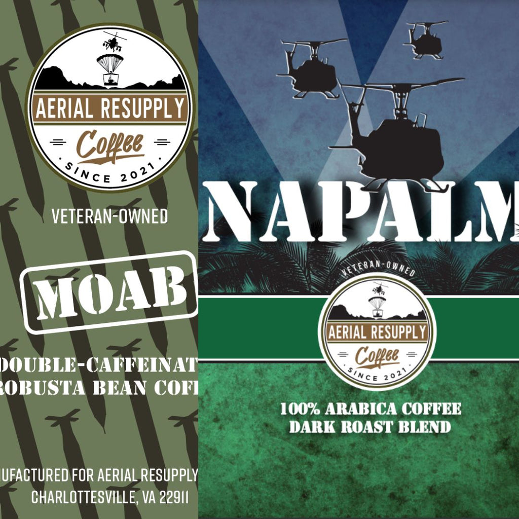 MOAB and Napalm Single Serving High Octane JP-5 Coffee Bundle from Aerial Resupply Coffee