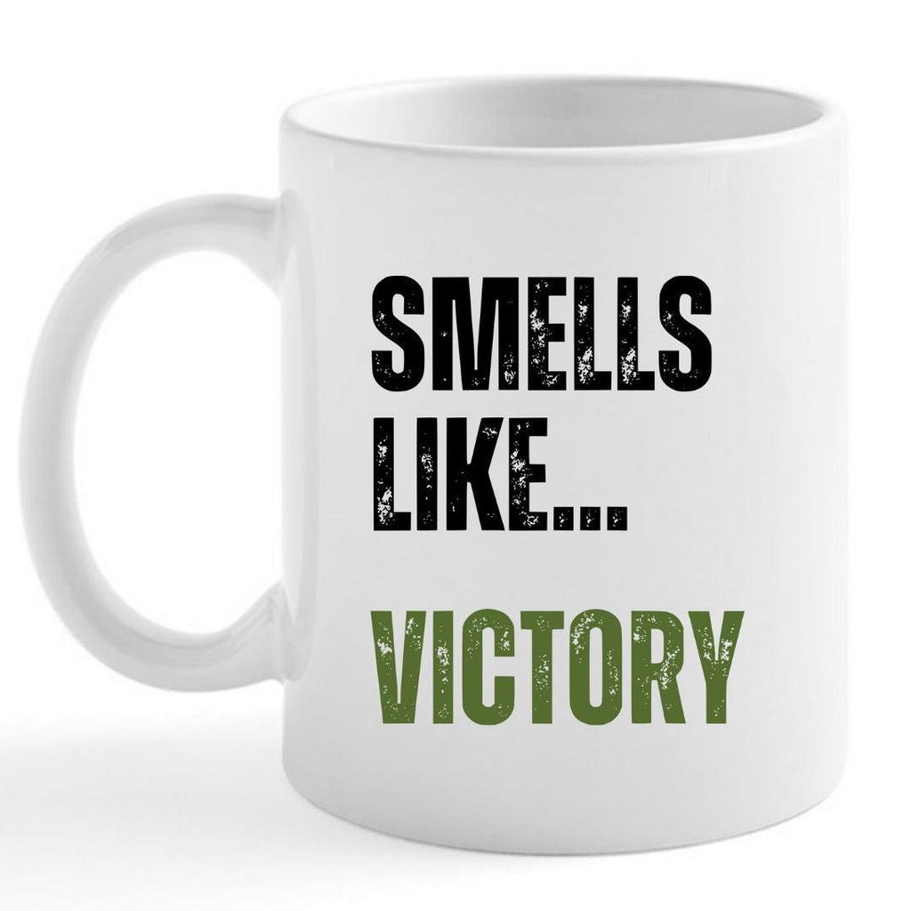 Smells Like Victory mug from Aerial Resupply Coffee