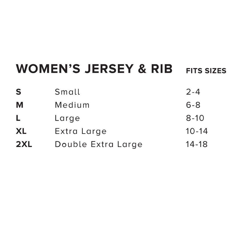 Aerial Resupply Coffee Bella Canvas Size Chart Women's Jersey and Rib