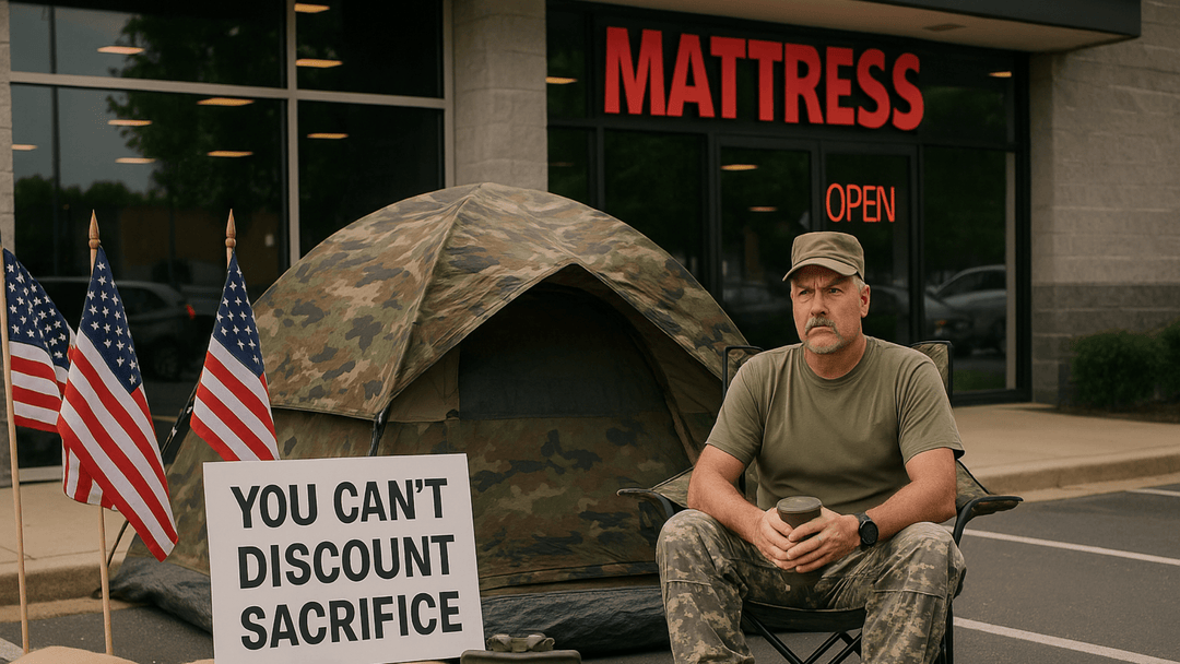 Veteran occupies a mattress store in Memorial day protest