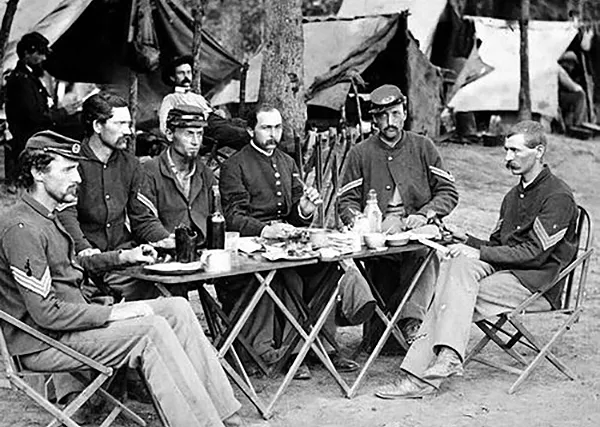 Union soldiers enjoying coffee during the American Civil War