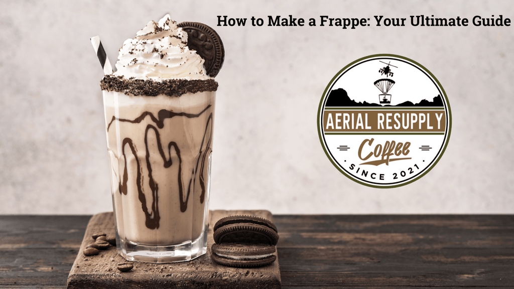 frappe on a table, how to, frappe, aerial resupply coffee, medium roast