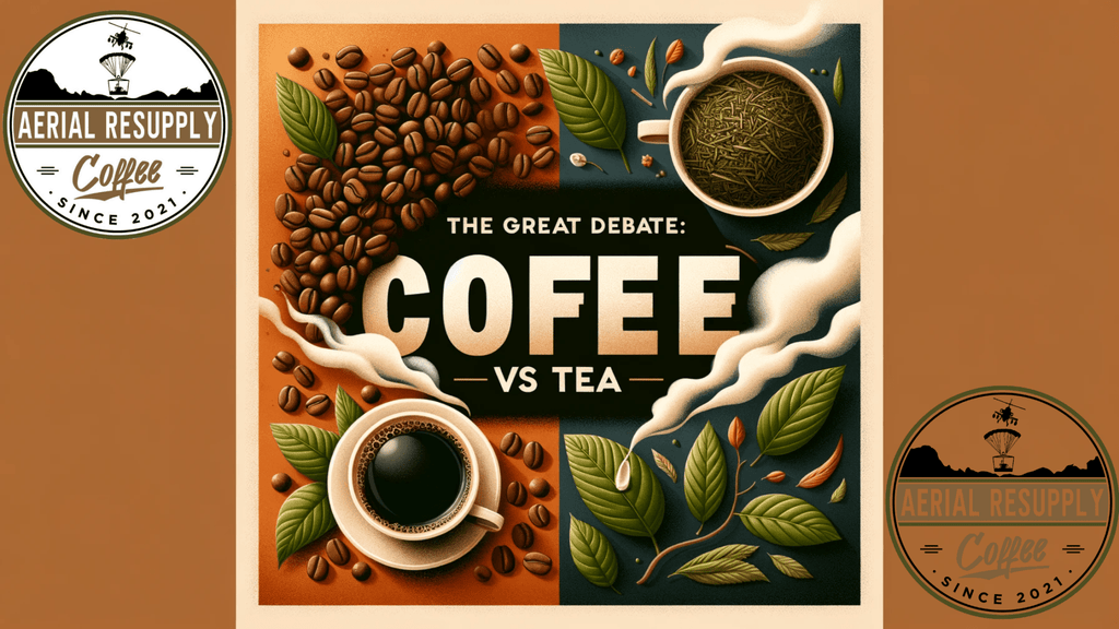 coffee mug, coffee bean, tea, tea plant, tea mug, aerial resupply coffee