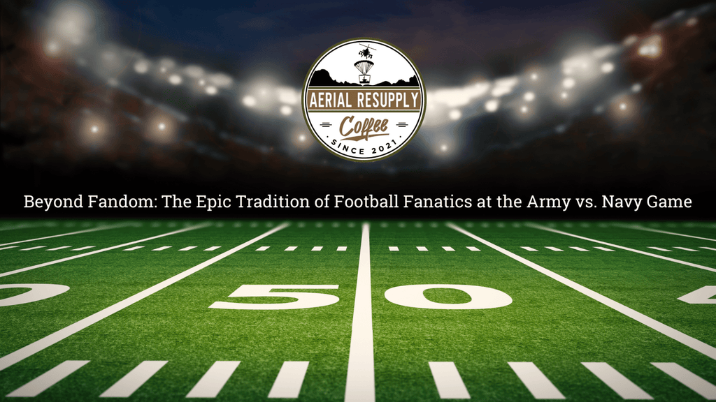 football field, aeiral resupply coffee, army vs. navy, army football, navy football, aerial resupply