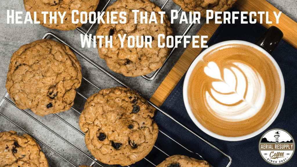 cookies on a tray, cookies and coffee, healthy cookies, aerial resupply coffee