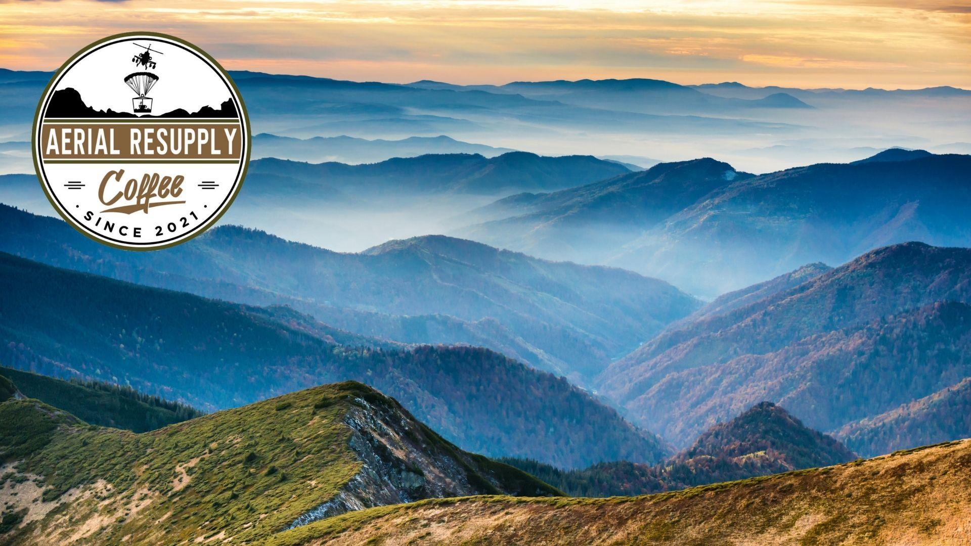 A picture of the blue ridge mountains near Charlottesville Virginia