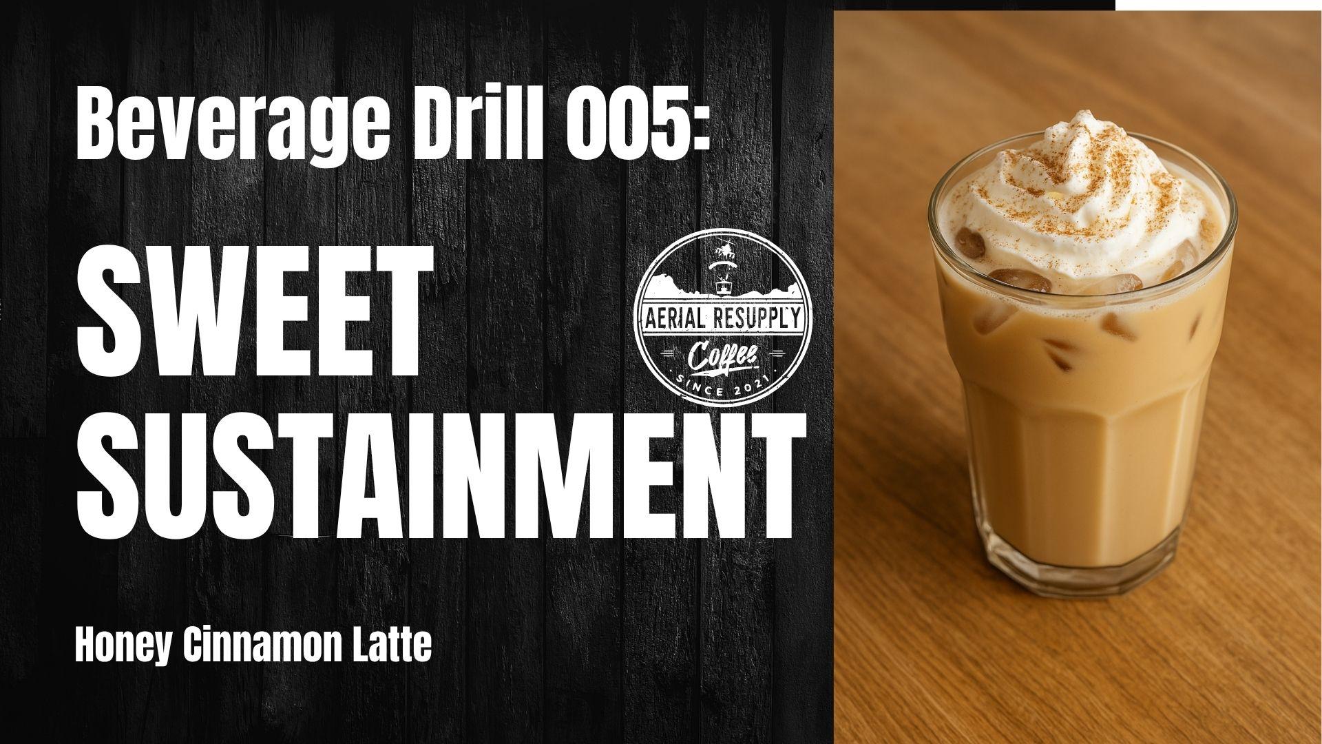 Coffee drink on a table with a black background and white text