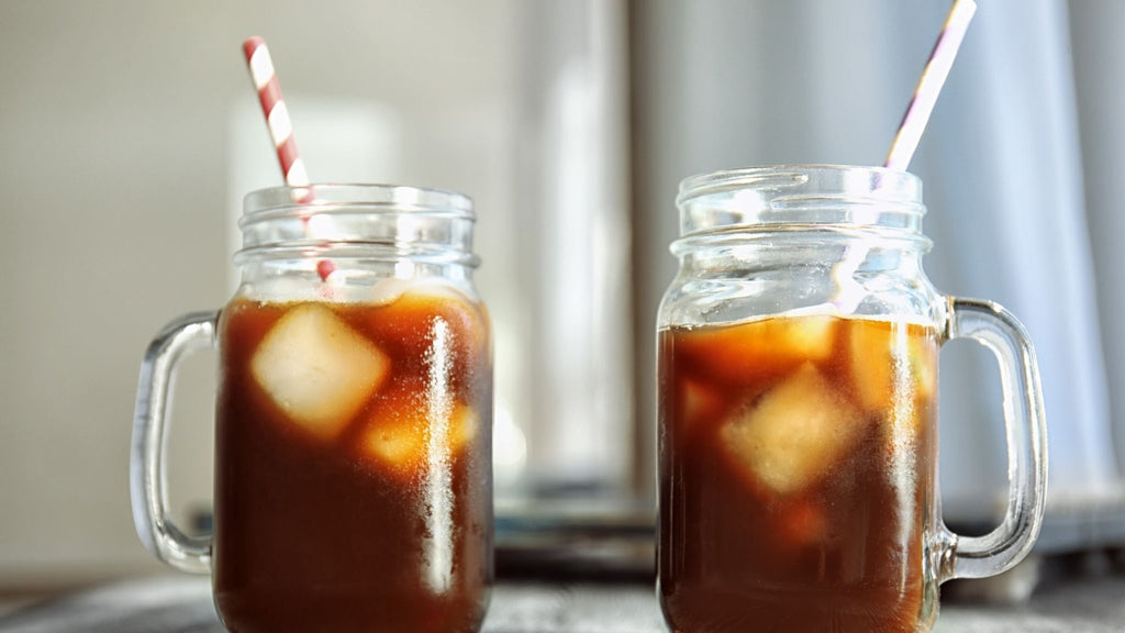 Cold brew Concentrate two jars with straws
