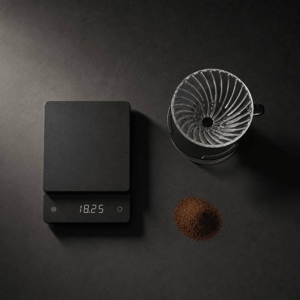 Precision coffee brewing scale and pour over dripper