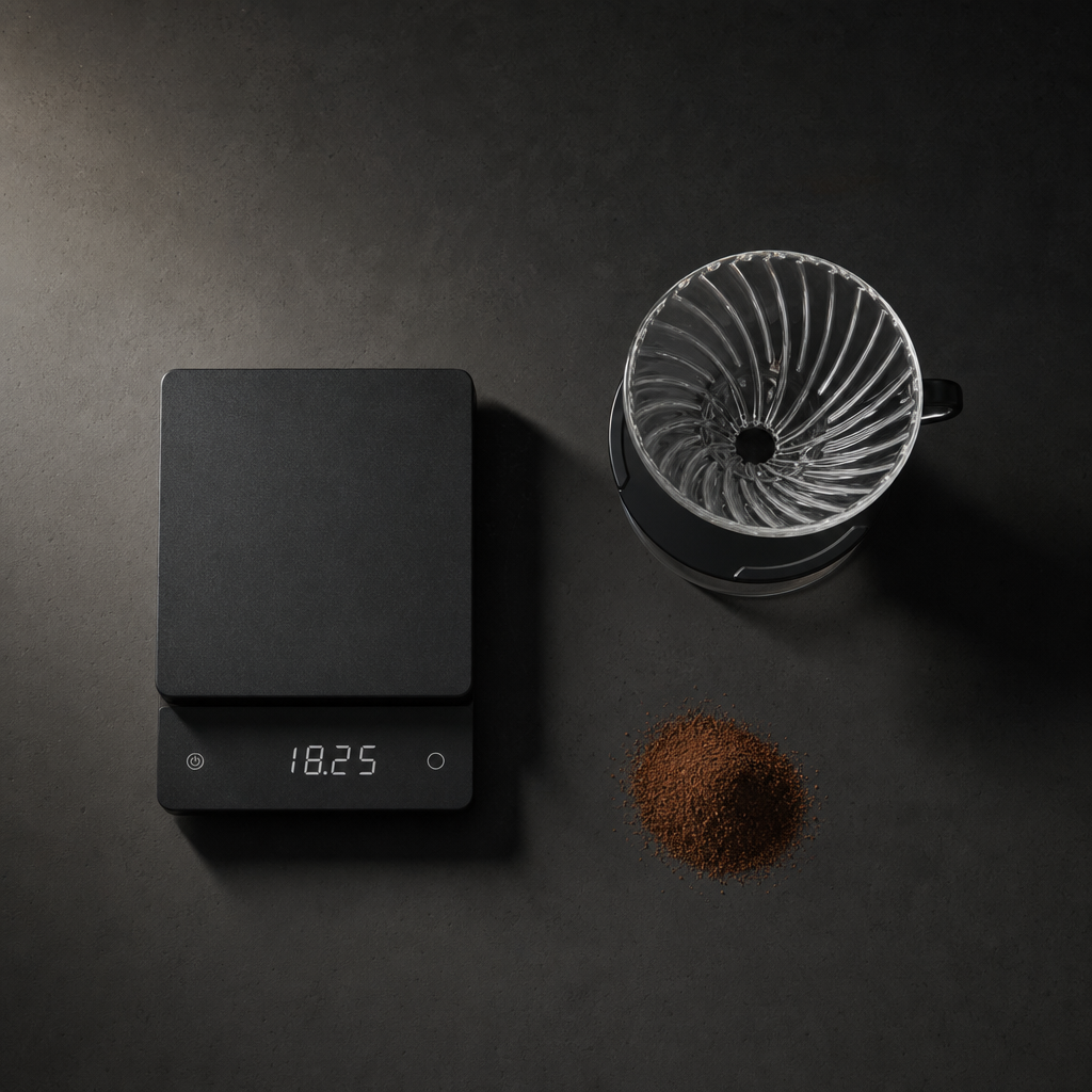 Precision coffee brewing scale and pour over dripper