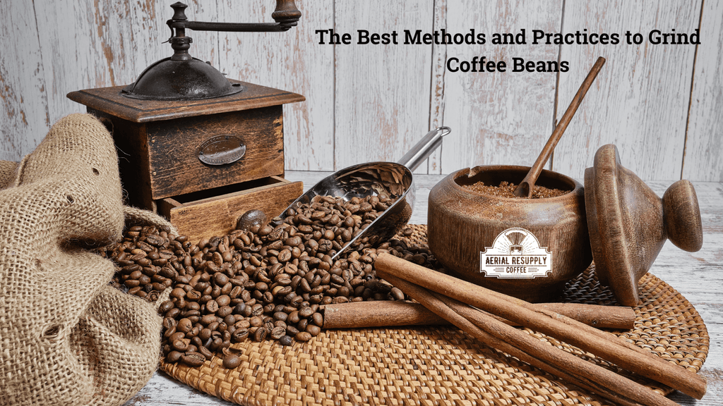 coffee beans, coffee grinder, ground coffee, Dark roast, Medium roast, aerial resupply coffee