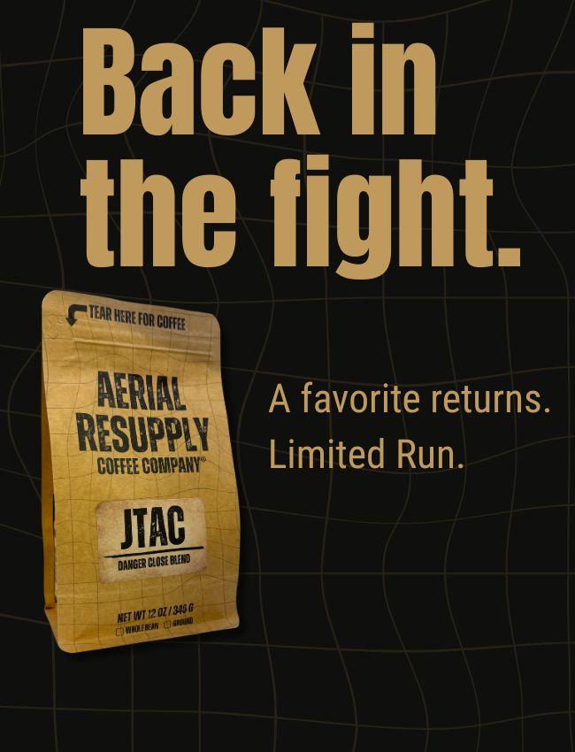 JTAC coffee return bag coffee on a net background with text
