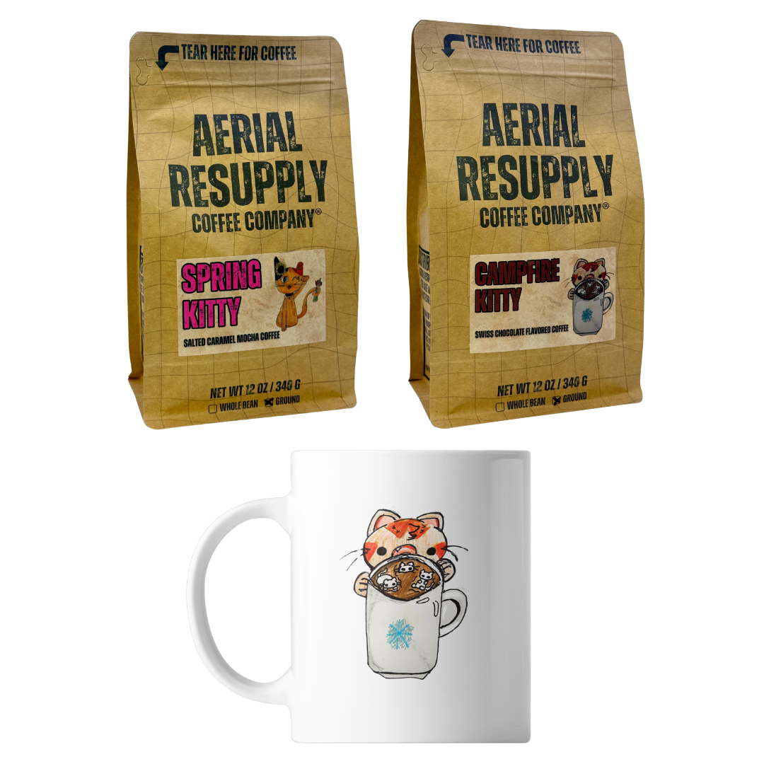 the motherload whole and ground bean coffee with a mug