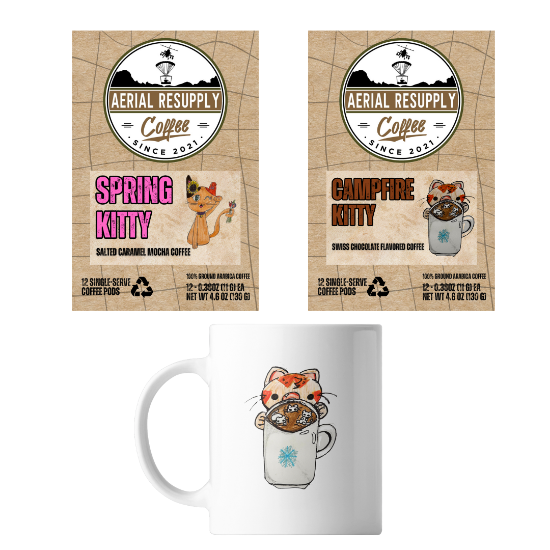 Motherload k cups spring kitty mug and campfire kitty