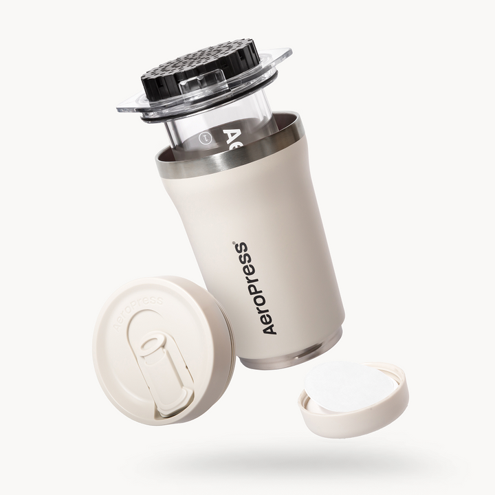 AeroPress Go Plus brewing into the tumbler