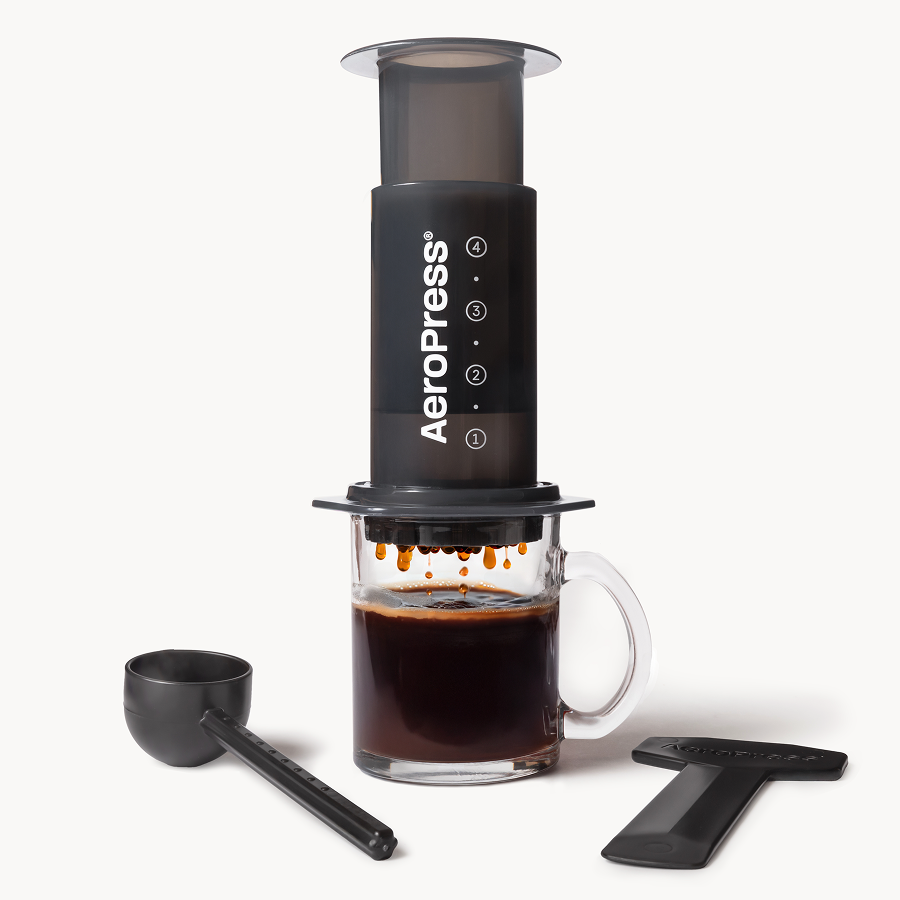 AeroPress Original coffee maker on a white background