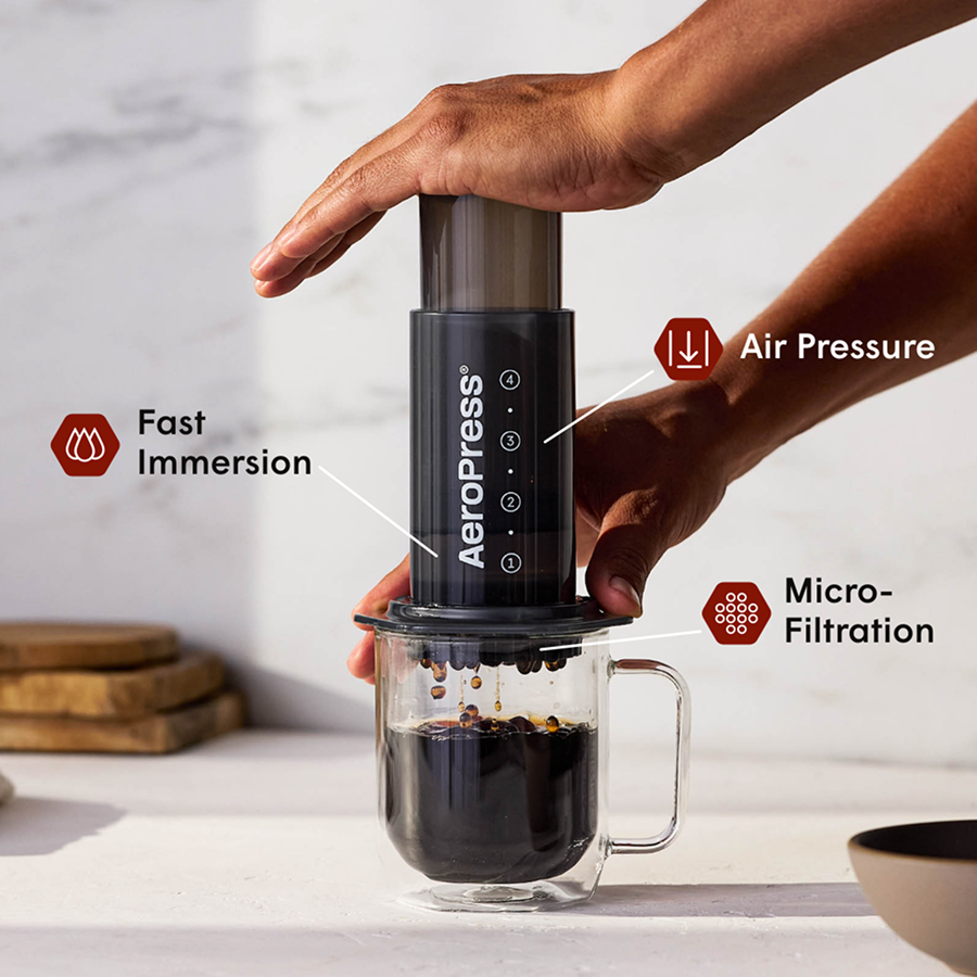 AeroPress Original 3-in-1 brew technology detail