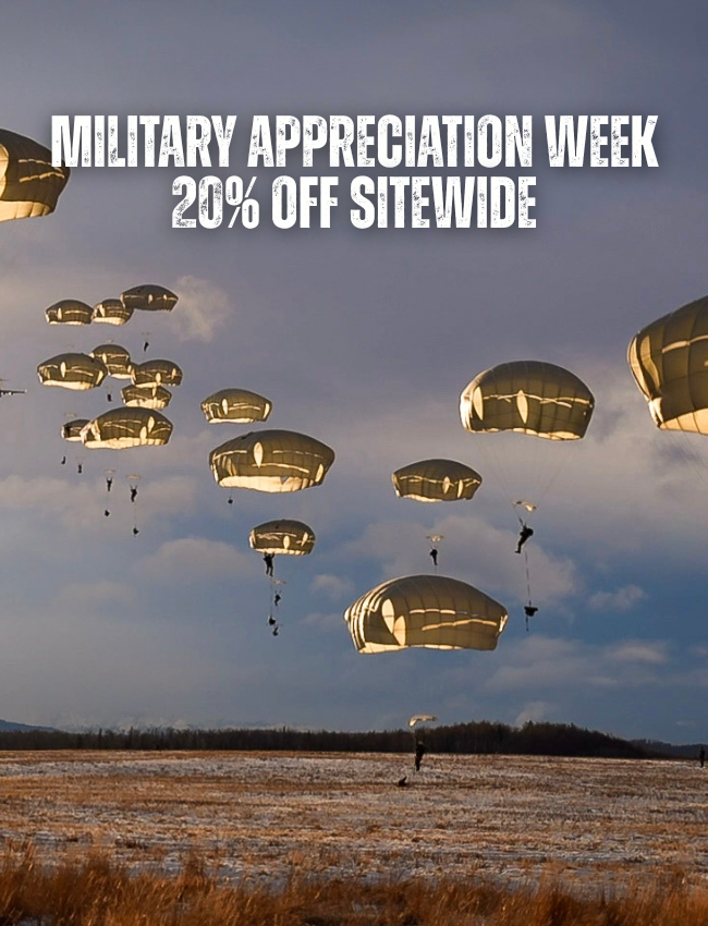 Army parachutes falling from the sky moble