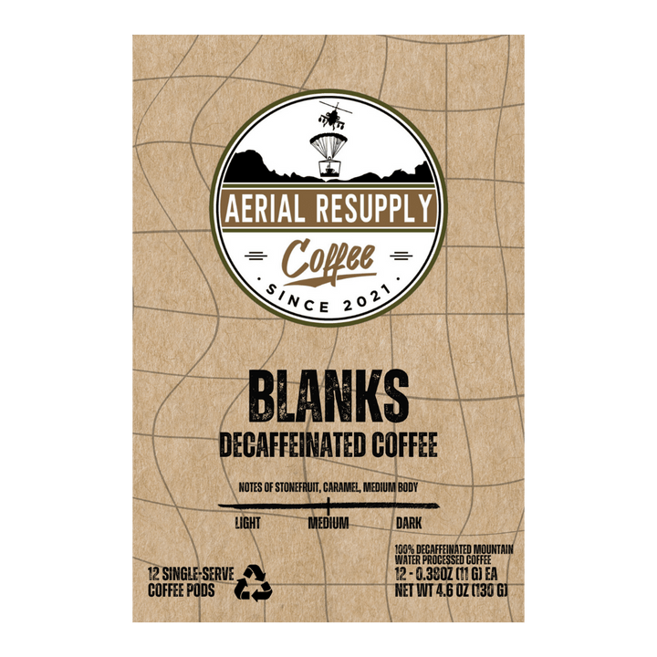 Blanks Decaffeinated medium roast k-cups mountain water processed coffee buy online or in charlottesville, virginia