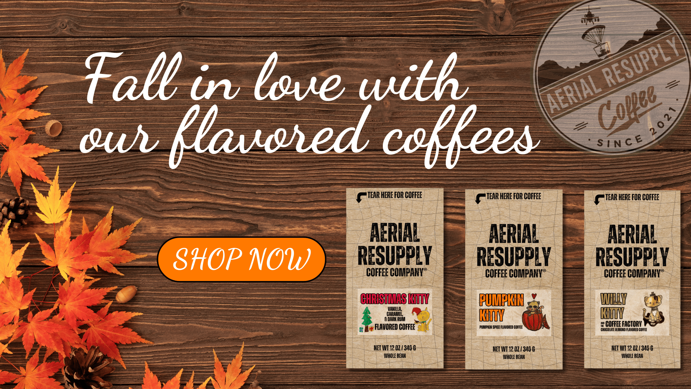 Fall In Love with our Flavored Coffees from Aerial Resupply Coffee