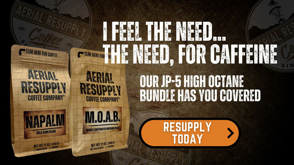 JP5 High Octane Coffee Bundle from Aerial Resupply Coffee Whole bean and Ground premium and gourmet coffee
