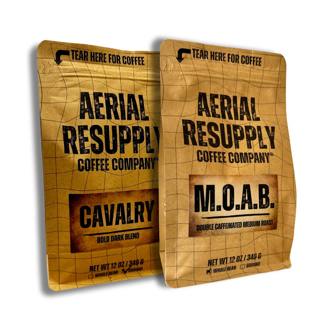 Aerial Resupply Coffee JP5 Bundle Cavalry MOAB bundle whole bean and ground