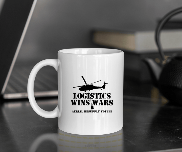 Logistics Wins Wars Coffee Mug from Aerial Resupply Coffee