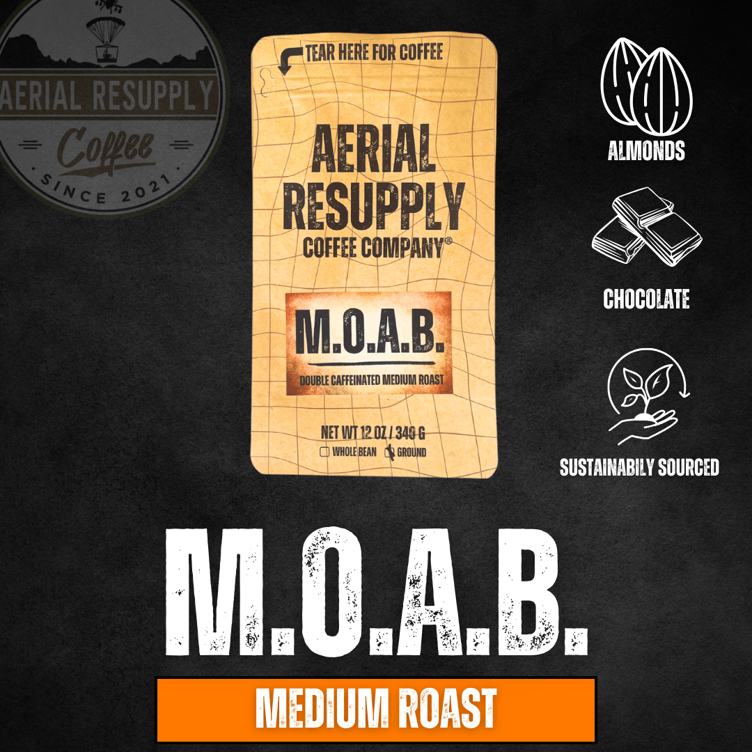 MOAB Double Caffeinated Robusta medium roast coffee