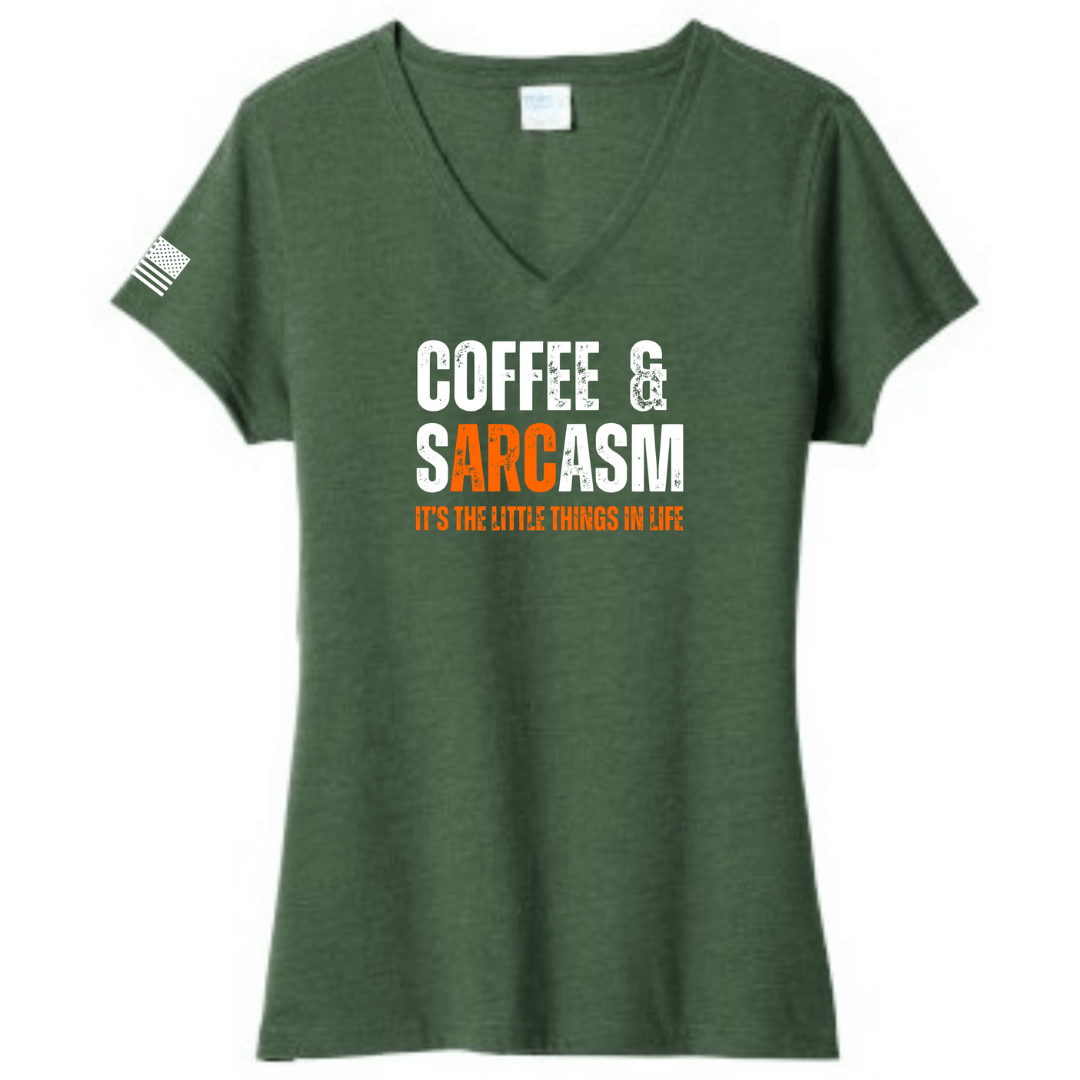 Coffee and Sarcasm Ladies V-neck