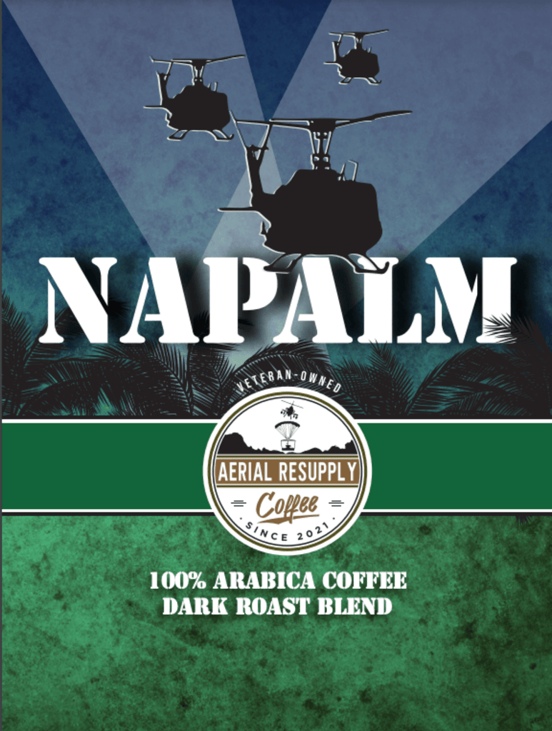 NAPALM Dark Roast Blend Whole Bean Ground and Kcup Coffee 12 ounce 16 ounce 5 LB veteran owned