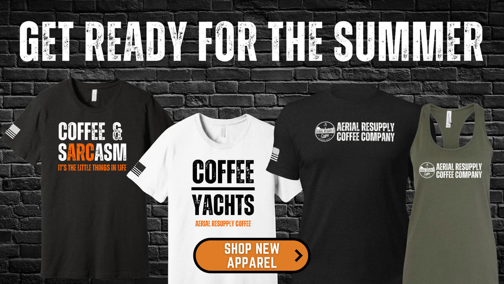 Aerial Resupply Coffee Shirts and Womens Tank Tops
