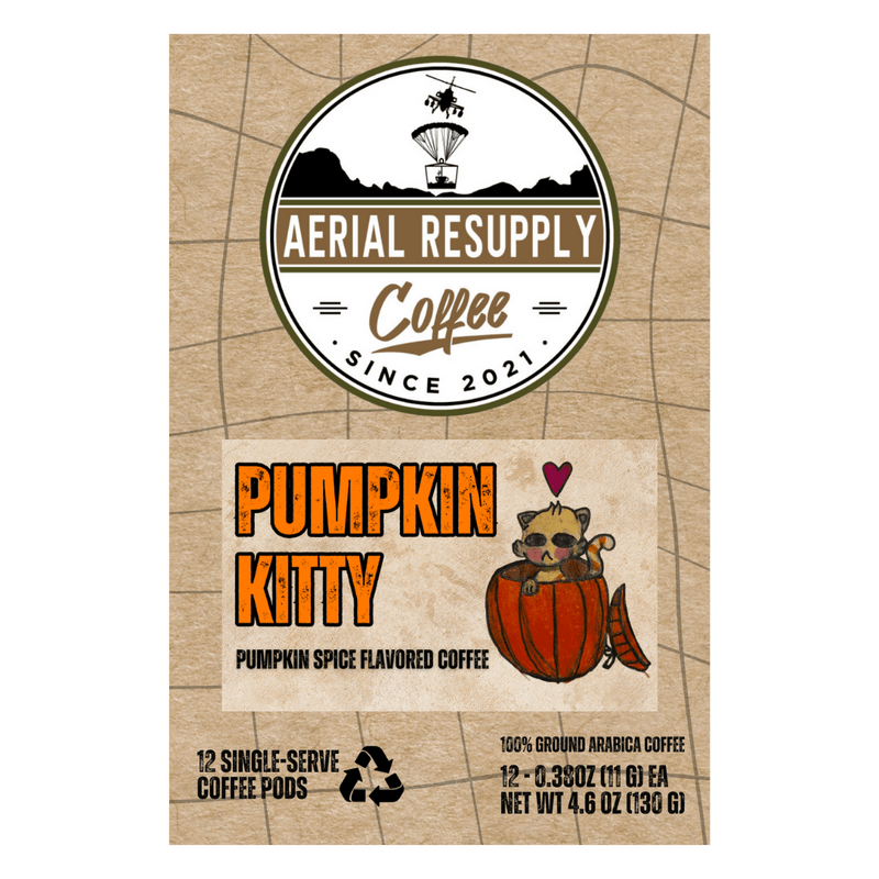 Pumpkin Kitty -Pumpkin Spice Flavored K-Cups | 12 Count Box - Aerial Resupply Coffee