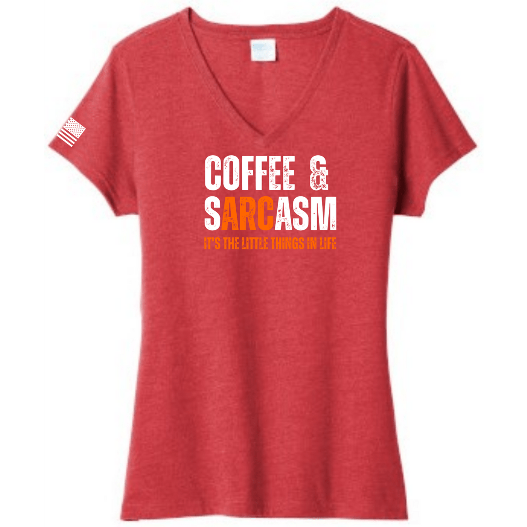 Coffee and Sarcasm Ladies V-neck