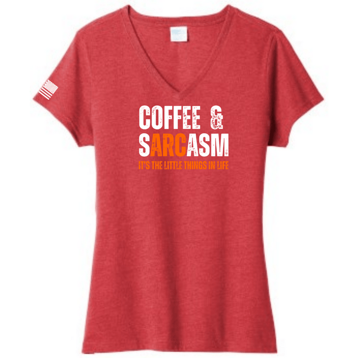 Coffee and Sarcasm Ladies V-neck