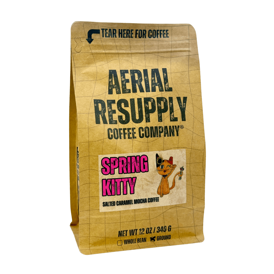 Spring Kitty Salted Caramel Mocha Flavored Coffee – Aerial Resupply Coffee