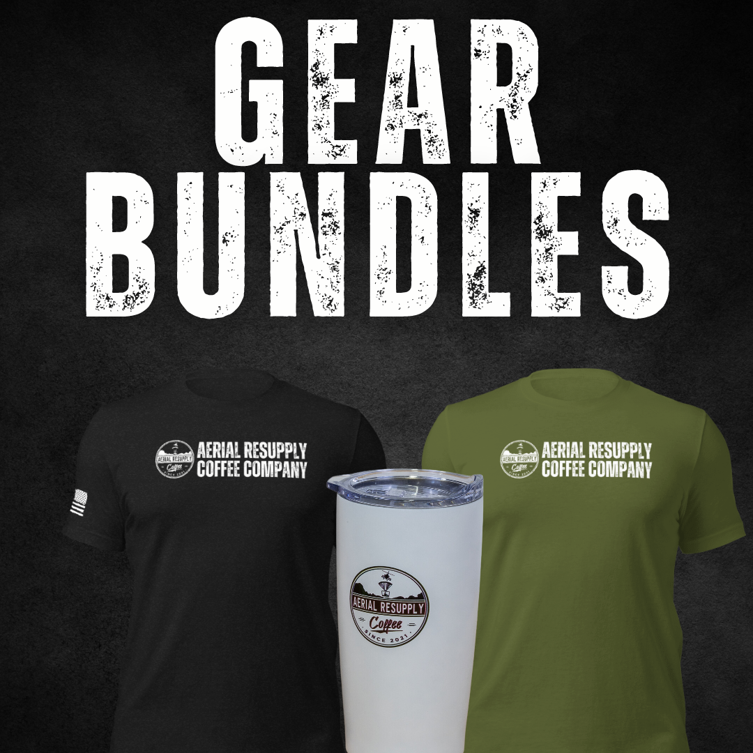 Gear bundles from Aerial Resupply Coffee premium lifestyle and apparel bundles veteran owned coffee