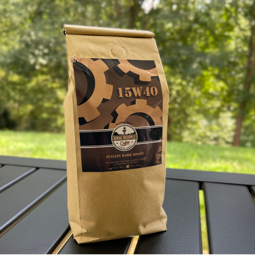 15W40 five pound bulk whole bean or ground dark italian roast colombian coffee buy online or in charlottesville virginia